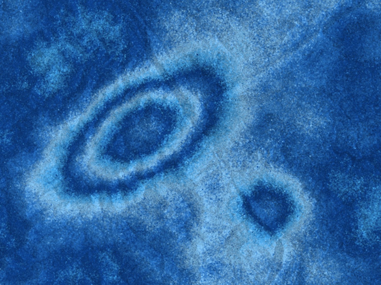 Differential SAR interferogram with deformation fringes over terrain